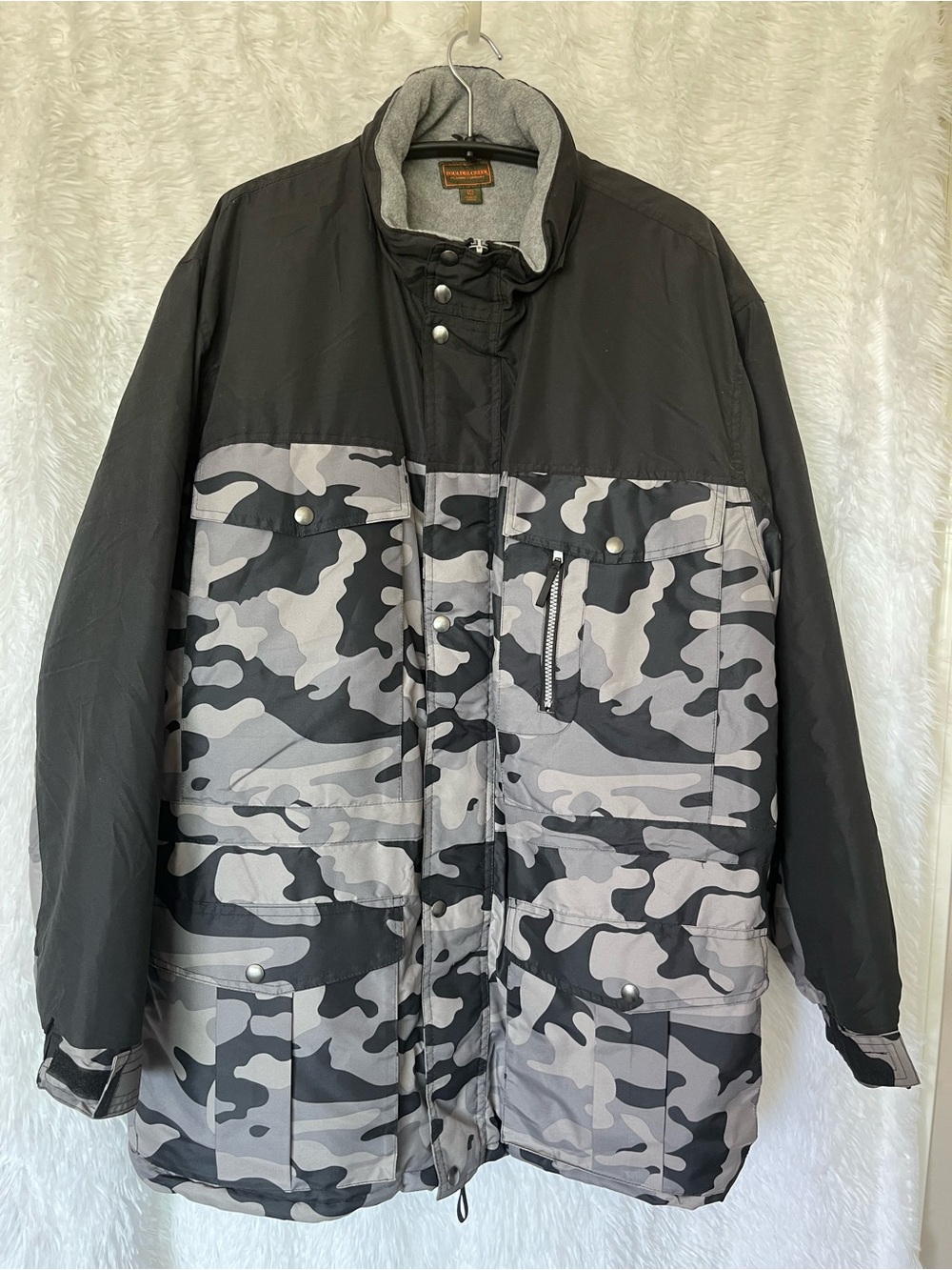 Boulder Creek Men's Black & Gray Camo Parka Jacket